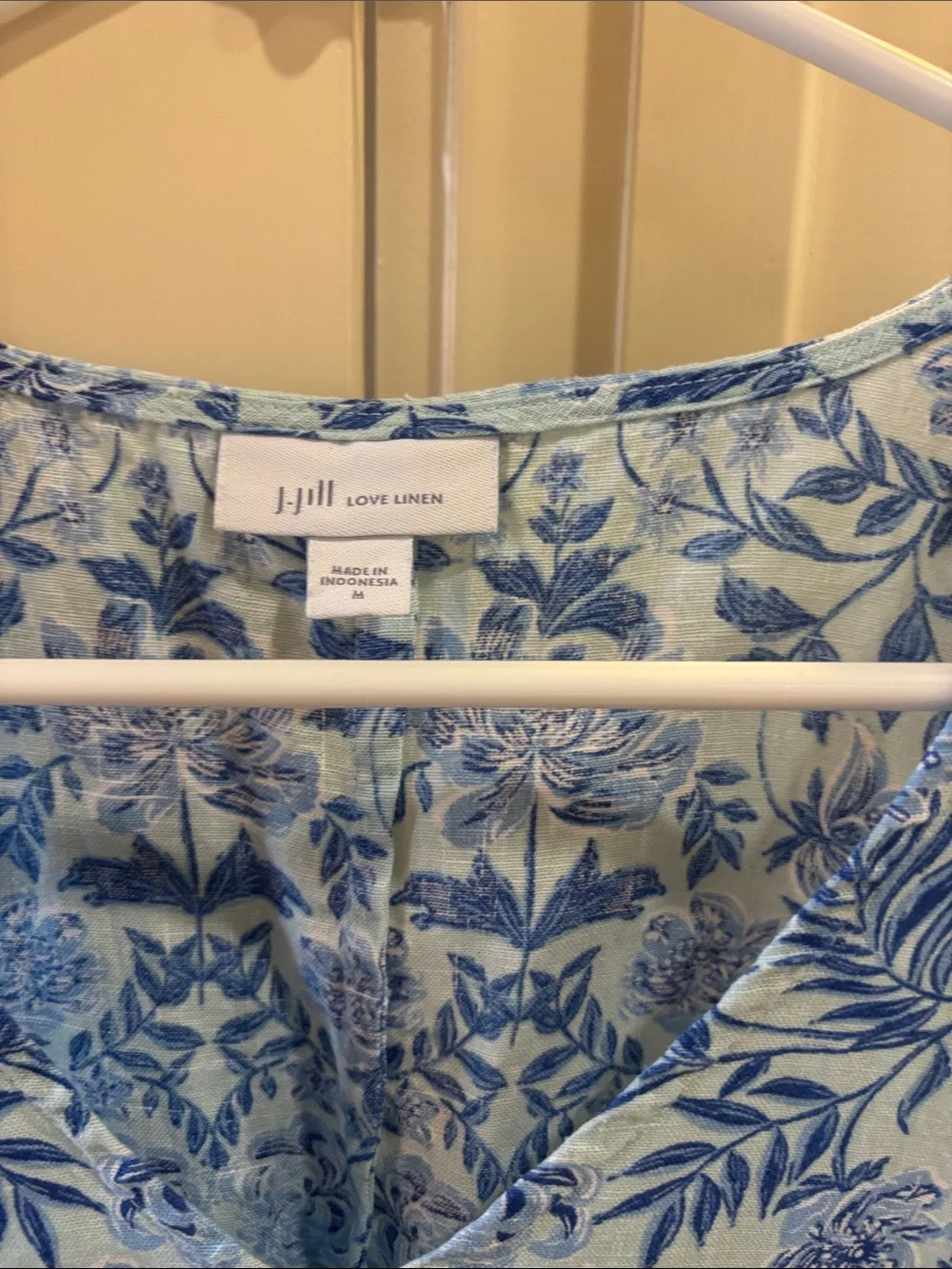 J Jill Love Linen Blue Floral Maxi Dress Size M - Picture 2 of 2